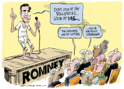 ROMNEY MORMON UNDERWEAR  by Daryl Cagle