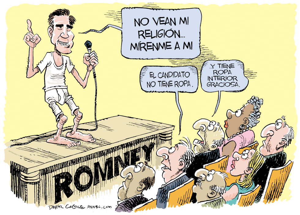  LA ROPA INTERIOR DE ROMNEY EL MORMON  by Daryl Cagle