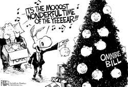 EARMARKING AROUND THE CHRISTMAS TREE by Nate Beeler