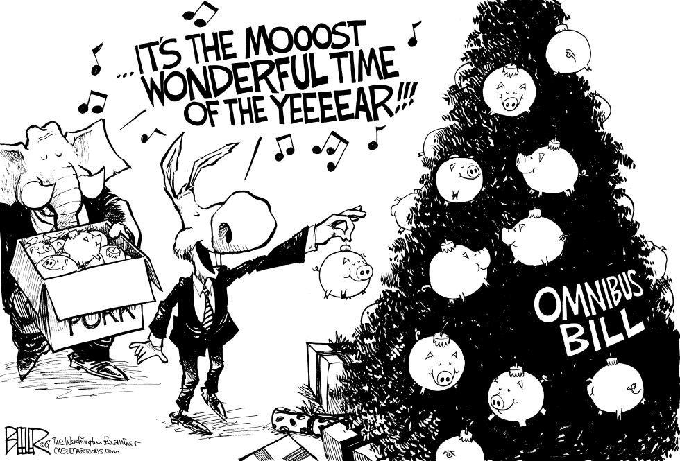  EARMARKING AROUND THE CHRISTMAS TREE by Nate Beeler