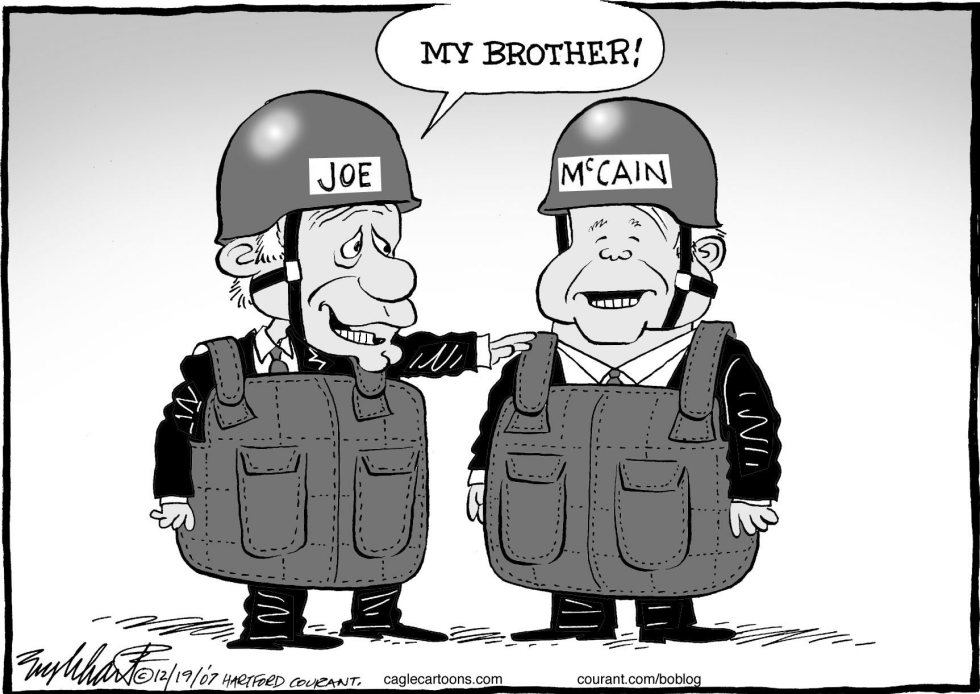  LIEBERMAN ENDORSES MCCAIN by Bob Englehart