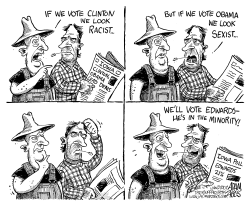 CLINTON, OBAMA, EDWARDS by Adam Zyglis