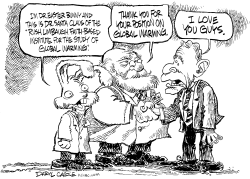 BUSH, GLOBAL WARMING AND SANTA by Daryl Cagle