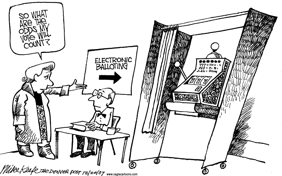  ELECTONIC VOTING by Mike Keefe