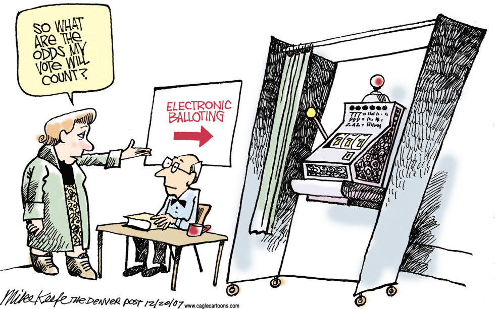  ELECTRONIC VOTING by Mike Keefe