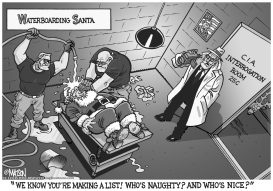 WATERBOARDING SANTA by RJ Matson