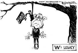 BUSH HANGIN AROUND by Milt Priggee