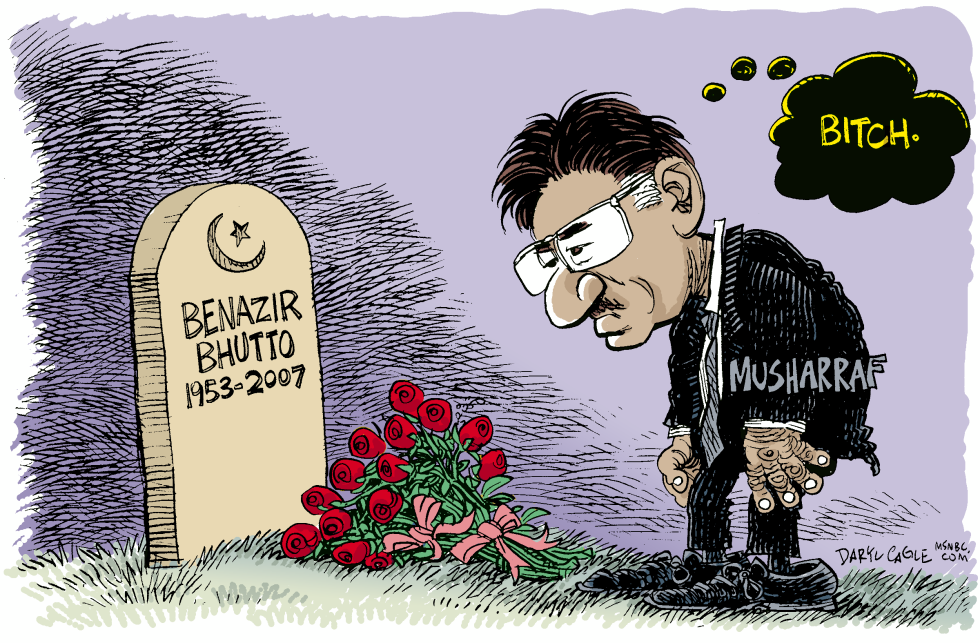  BHUTTO DEATH AND MUSHARRAF  by Daryl Cagle