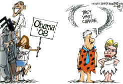 CLINTON CAVEMAN  by Pat Bagley