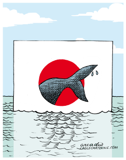 WHALE IN TROUBLE BECAUSE OF JAPAN  by Arcadio Esquivel