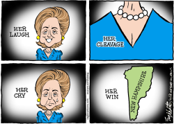 HILLARY WINS NEW HAMPSHIRE  by Bob Englehart