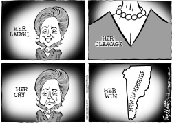 HILLARY WINS NEW HAMPSHIRE by Bob Englehart