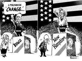 OBAMA AND CLINTON  VICTORY by Paresh Nath