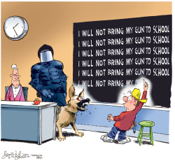 SCHOOLS BAN GUNS by Patrick Corrigan