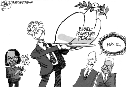 GIVING PEACE THE BIRD by Pat Bagley