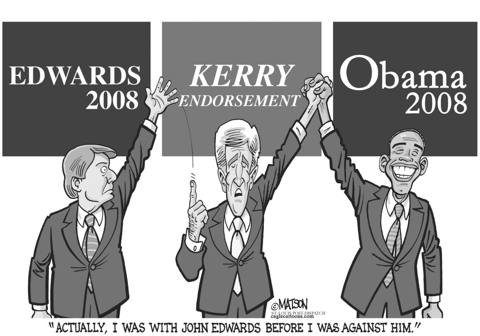  KERRY ENDORSES OBAMA by RJ Matson