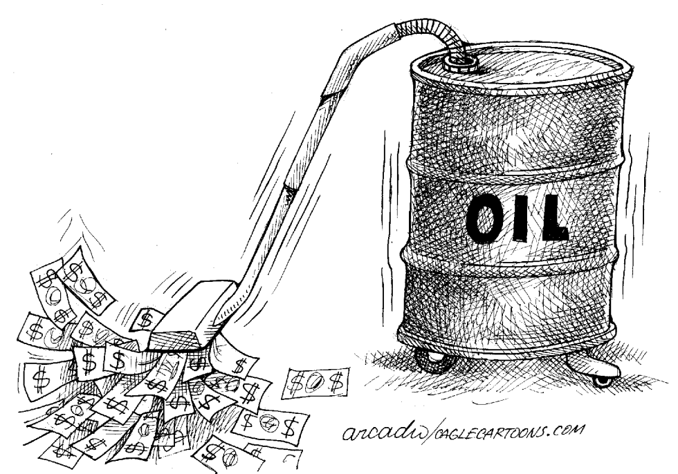  OIL SWALLOWS THE BUDGET by Arcadio Esquivel