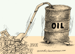 OIL SWALLOWS THE BUDGET  by Arcadio Esquivel