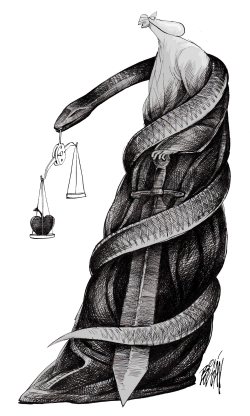 JUSTICE AND CORRUPTION by Angel Boligan