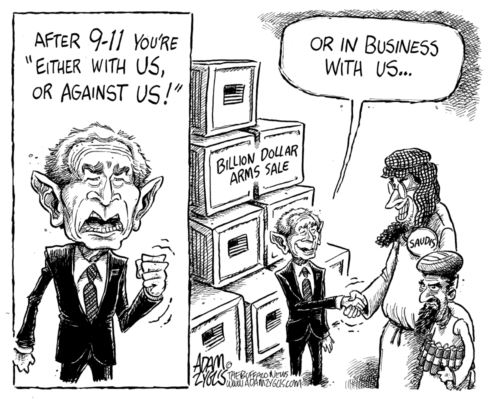  BUSH SAUDI ARMS SALE by Adam Zyglis