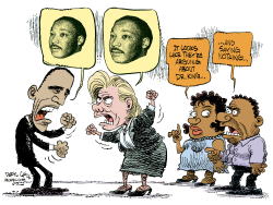 DR.KING, HILLARY AND OBAMA by Daryl Cagle