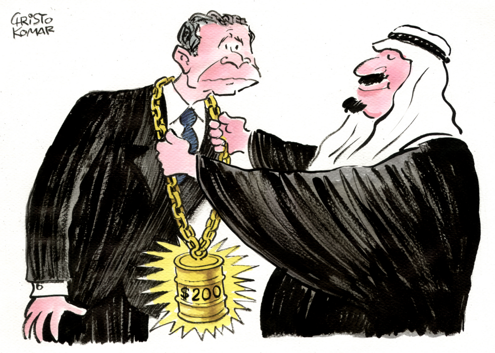  GEORGE W. BUSH & SAUDI ARABIA'S KING ABDULLAH  by Christo Komarnitski