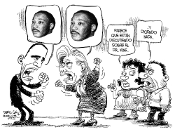 EL DR. KING, HILLARY Y OBAMA by Daryl Cagle