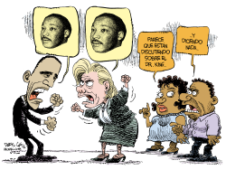 EL DR. KING, HILLARY Y OBAMA  by Daryl Cagle