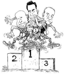 TRES EN EL PRIMER LUGAR by Daryl Cagle