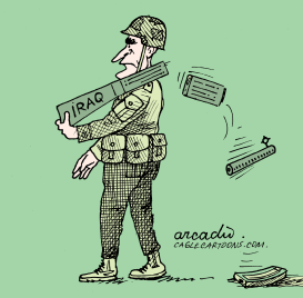 SOLDIER BUSH AND HIS GUN  by Arcadio Esquivel