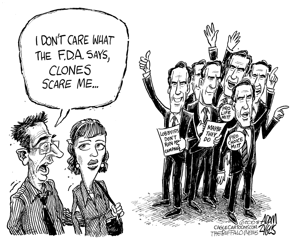  ROMNEY CLONING by Adam Zyglis