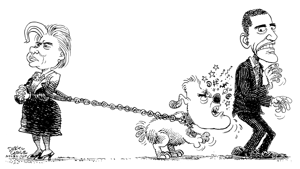  HILLARY ATTACK DOG by Daryl Cagle