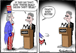 RALPH NADER THINKING OF RUNNING AGAIN by Bob Englehart