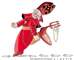 EVIL POPE AND CONDOMS  by Osmani Simanca