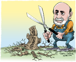 BERNANKE PRUNES RATES by Daryl Cagle