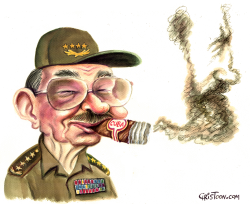 RAUL CASTRO'S CIGAR  by Christo Komarnitski