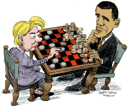 HILLARY VS. OBAMA  by Daryl Cagle