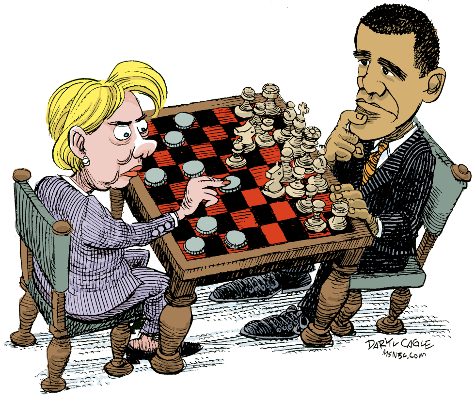  HILLARY VS. OBAMA  by Daryl Cagle