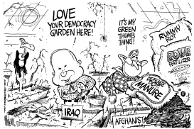 BUSH MCCAIN GARDENING by Mike Lane