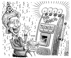 HILLARY BIG WINNER by Adam Zyglis