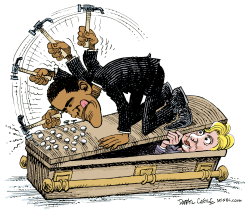 CLAVOS EN EL ATAUD OBAMA-HILLARY  by Daryl Cagle