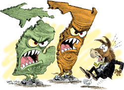 LOS DEMOCRATAS, FLORIDA Y MICHIGAN  by Daryl Cagle