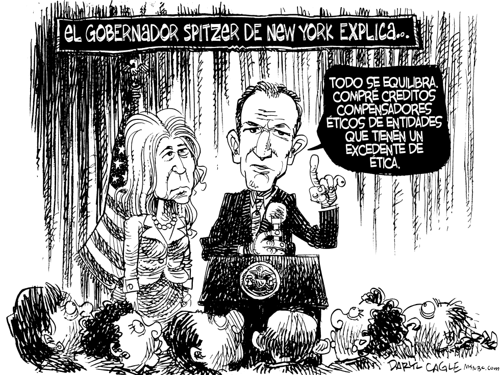  EL GOBERNADOR SPITZER EXPLICA by Daryl Cagle