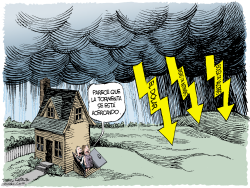 TORMENTA ECONOMICA  by Daryl Cagle