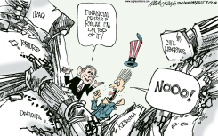 BUSH ON FINANCIAL CRISIS by Mike Keefe