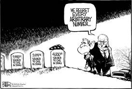 ARBITRARY IRAQ DEATHS by Nate Beeler