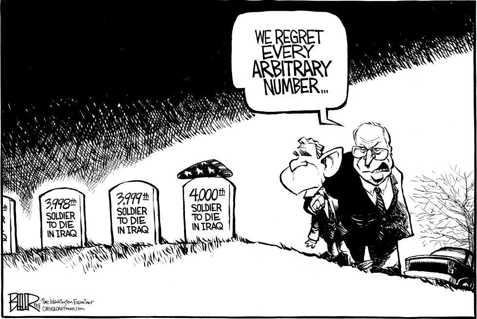  ARBITRARY IRAQ DEATHS by Nate Beeler