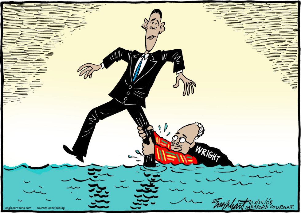  OBAMA AND WRIGHT by Bob Englehart