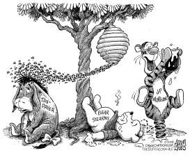 BEAR STEARNS FALLS by Adam Zyglis