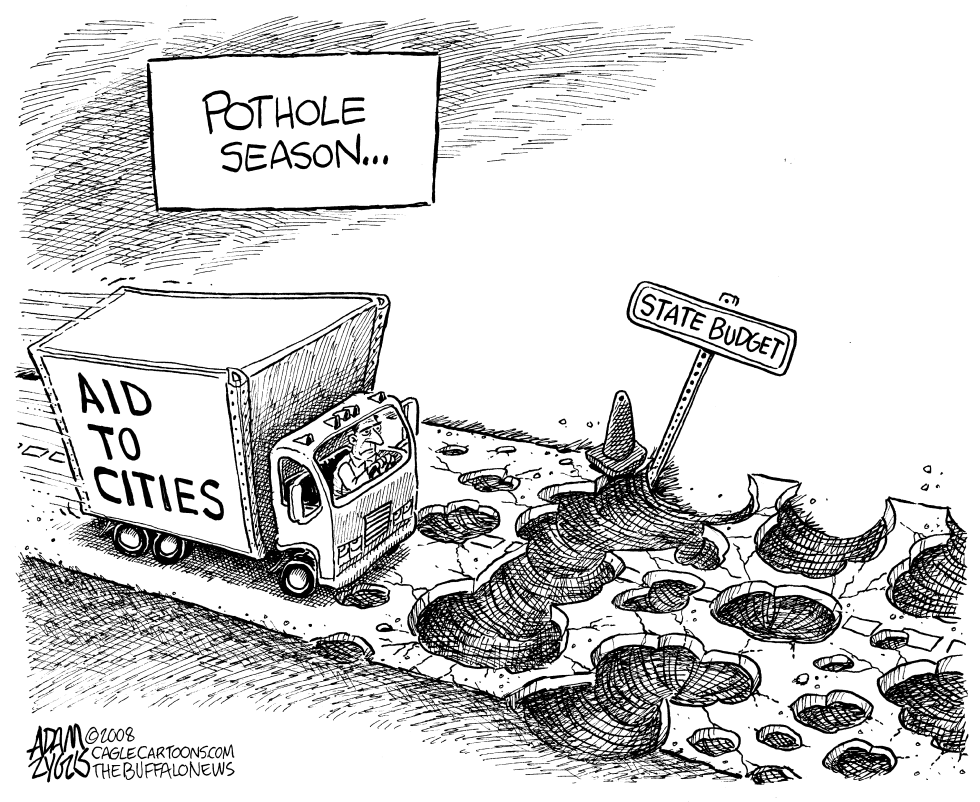  NY STATE BUDGET HOLES by Adam Zyglis